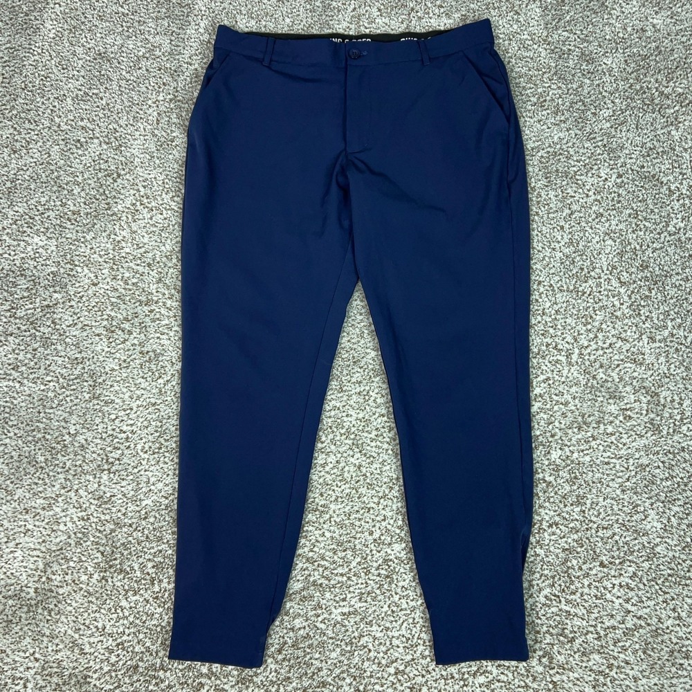 Pins & Aces Pants Mens 34x30 Blue Golf Jogger Stretch Ankle Zip Cuffed Casual